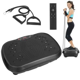Vibration Exercise Machine Vibrating Plate Platform Whole Body Fitness Vibration Workout Equipment with 120 Speeds 1-20Mins Timer Resistant Bands