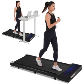 Walking Pad Under Desk Treadmill for Home Office -2.5HP Walking Treadmill 0.6-4MPH 300LBS Capacity Treadmill for Walking Running Remote Control B (Material: Metal, Color: BLACK)