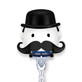 Punch-free Beard Shaver Holder Wall Hanging (Option: White)